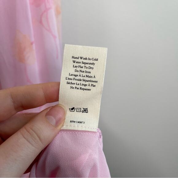 NEW LoveShackFancy Pink Floral Angie Midi Dress 6 - Picture 12 of 14